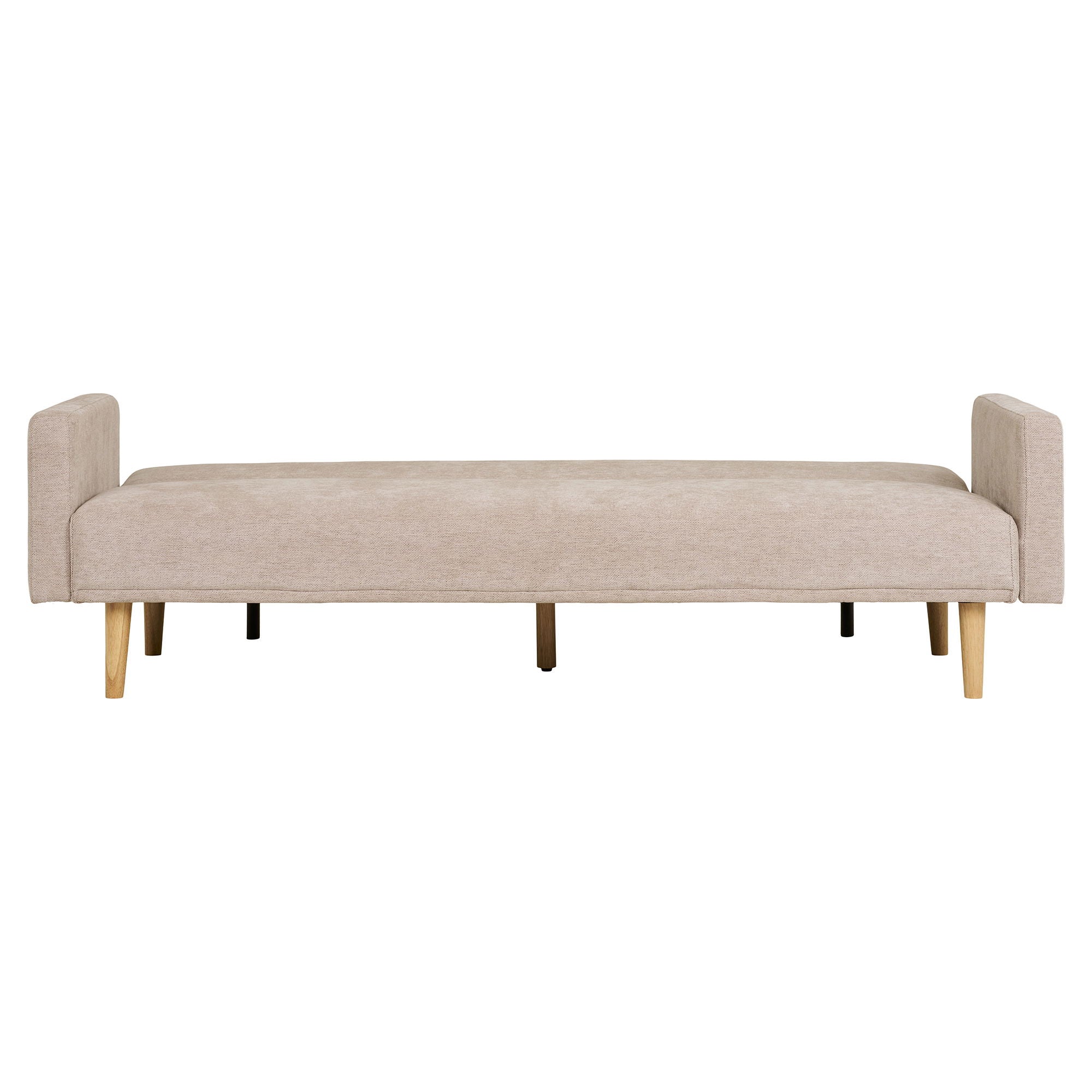 Kells – Schlafsofa, dark sand, natürliche Holzbeine, 208 × 78–102 × 78 cm